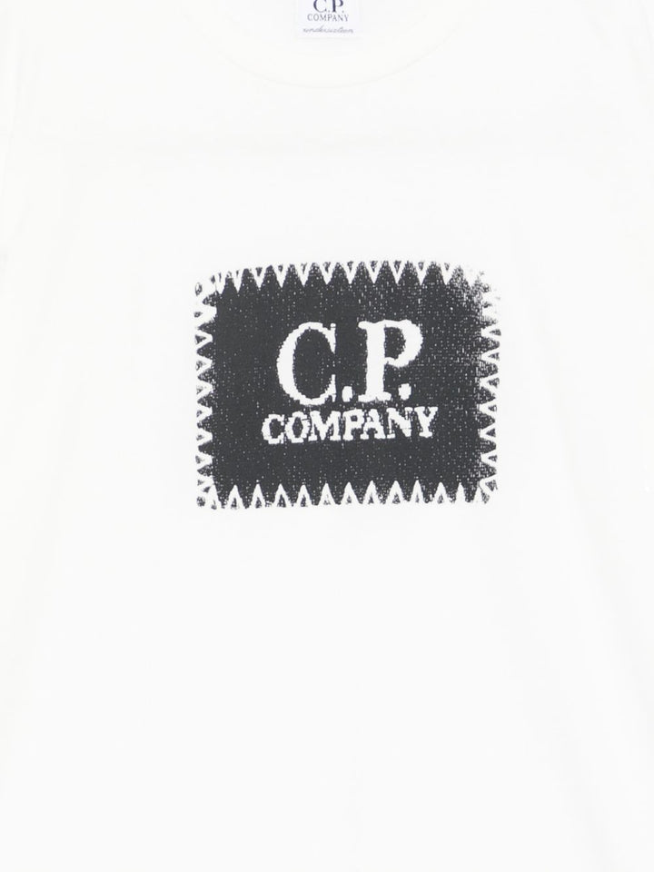 T-shirt bianco per bambino CMM00TLAA17 10135 C.P Company Kids 