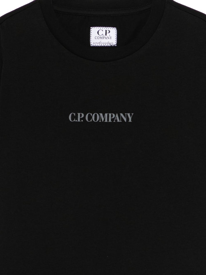 T-shirt nera per bambino CUM00ULAA17 60100 C.P Company Kids 