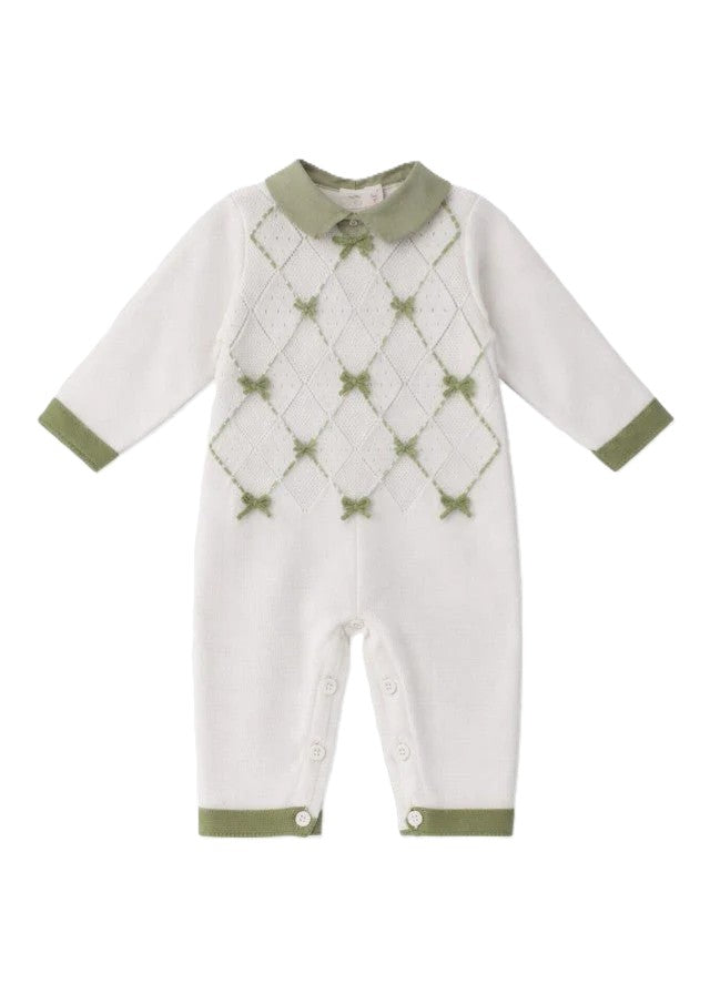Tutina bianca/verde per neonata FF1683424470 1031 Colorichiari Kids 