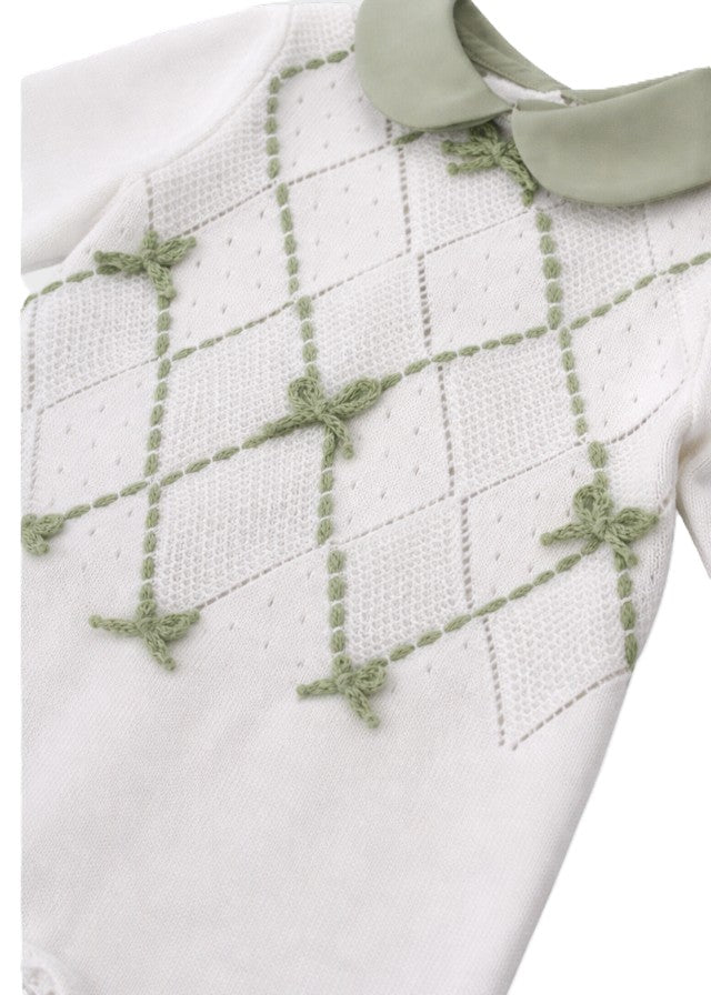 Tutina bianca/verde per neonata FF1683424470 1031 Colorichiari Kids 