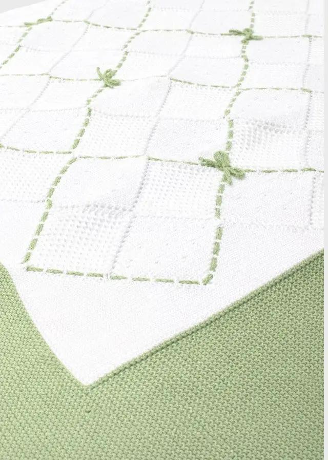 Coperta bianca/verde per neonato FF7783384470 1031 Colorichiari Kids 