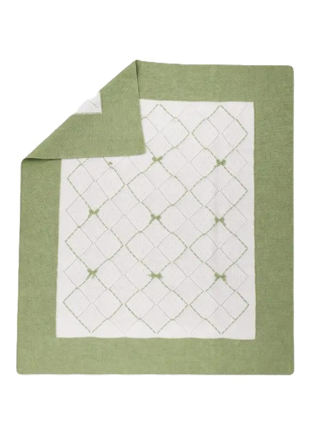 Coperta bianca/verde per neonato FF7783384470 1031 Colorichiari Kids 