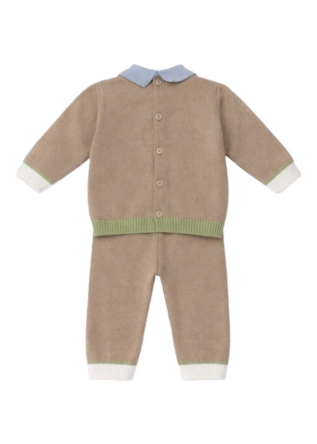 Completo marrone/bianco/verde per neonato MF2182704470 2750 Colorichiari Kids 