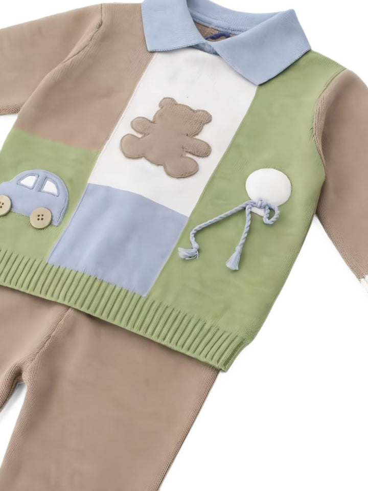 Completo marrone/bianco/verde per neonato MF2182704470 2750 Colorichiari Kids 