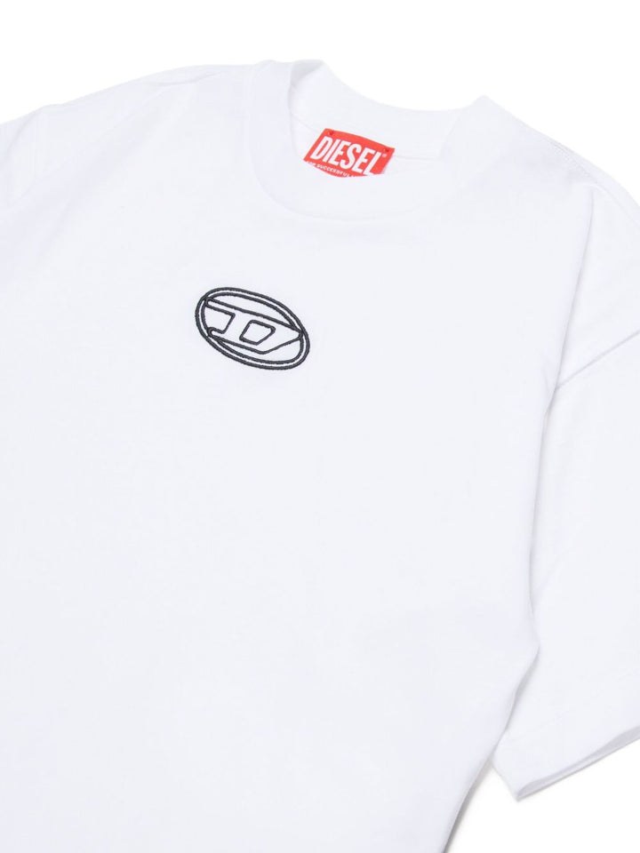 T-shirt bianca per bambina J0242800YI9 K100 Diesel Kids 