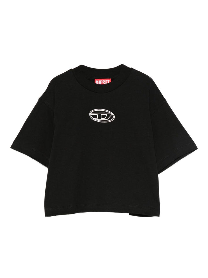 T-shirt nero per bambina J0242800YI9 K900 Diesel Kids 