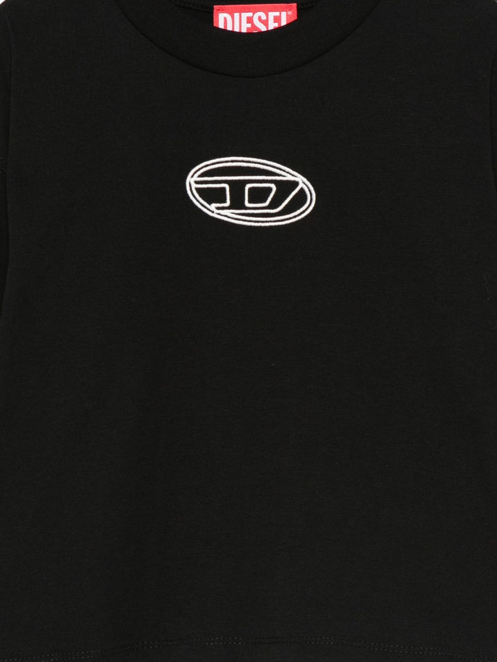 T-shirt nero per bambina J0242800YI9 K900 Diesel Kids 