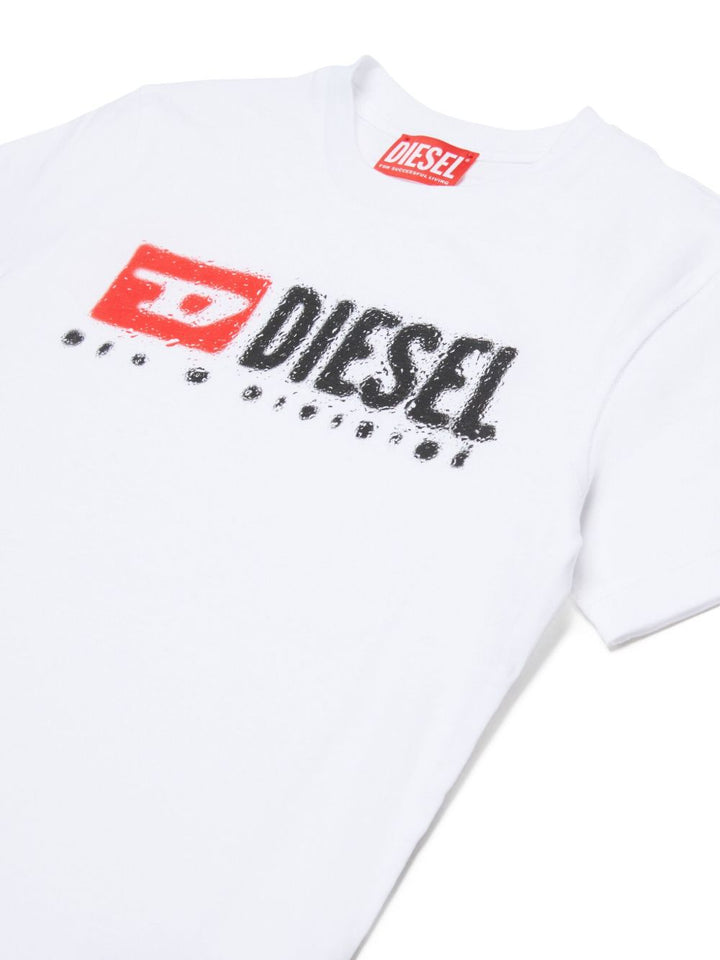 T-shirt bianca per bambino J0247500YI9 K100 Diesel Kids 