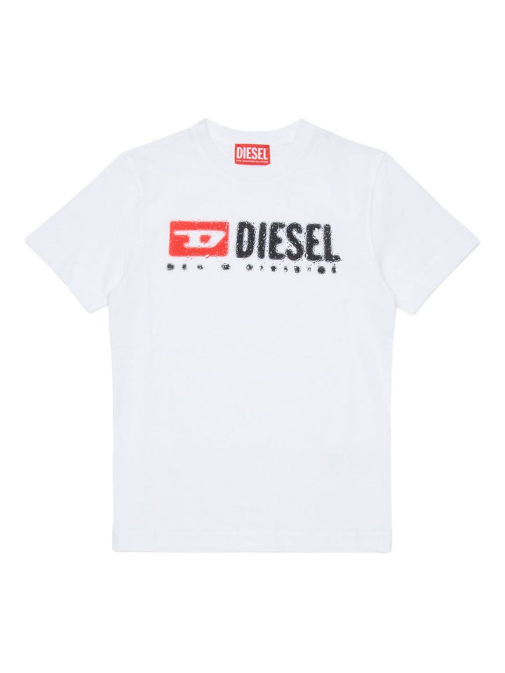 T-shirt bianca per bambino J0247500YI9 K100 Diesel Kids 