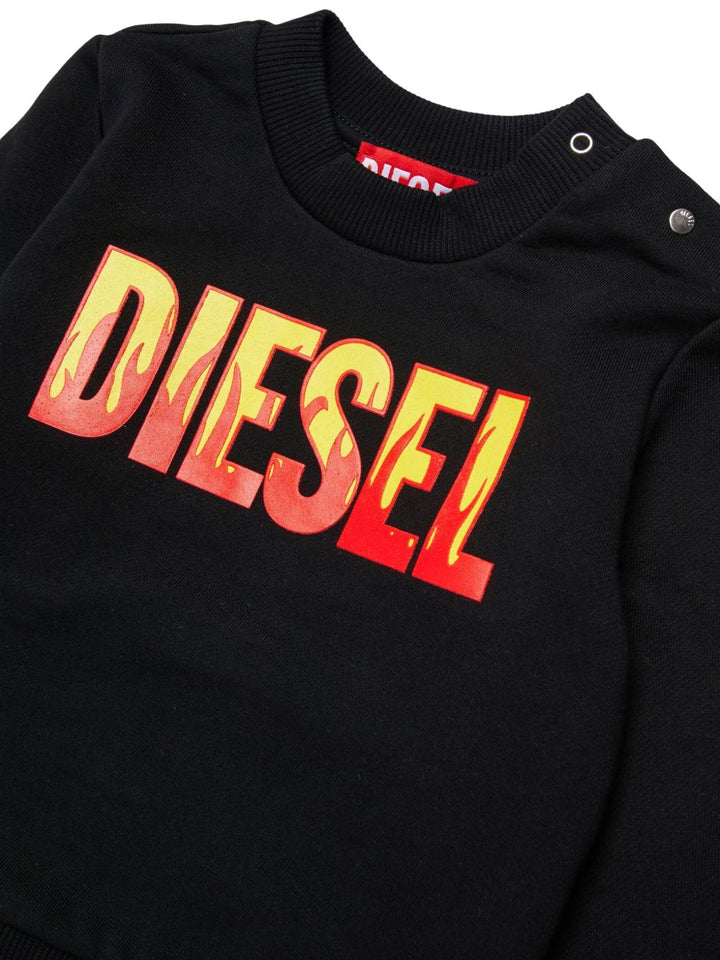Felpa nera per neonato K00748KYAVF K900 Diesel Kids 
