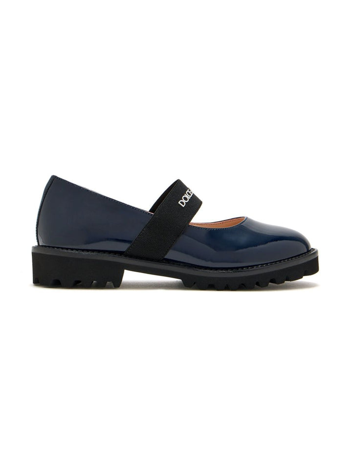 Sandali blu verniciato per bambina D11333A9135 89923 Dolce & Gabbana Kids 