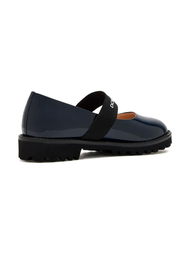Sandali blu verniciato per bambina D11333A9135 89923 Dolce & Gabbana Kids 
