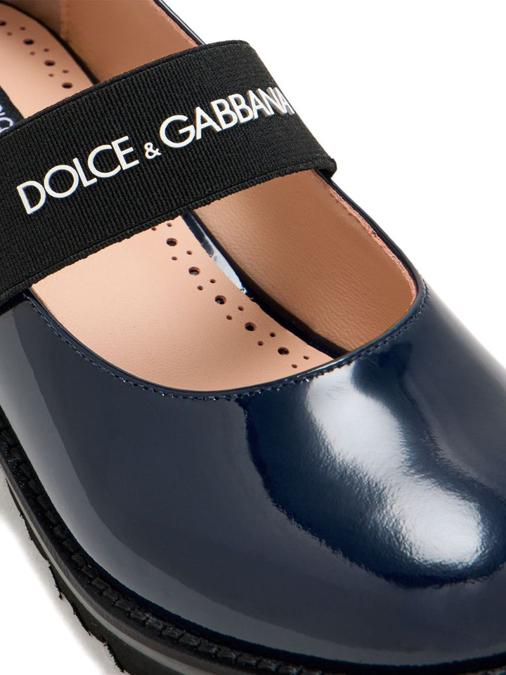 Sandali blu verniciato per bambina D11333A9135 89923 Dolce & Gabbana Kids 