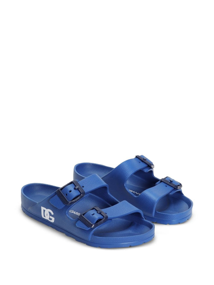 Ciabatte blu per bambino DD0324A5103 80622 Dolce & Gabbana Kids 