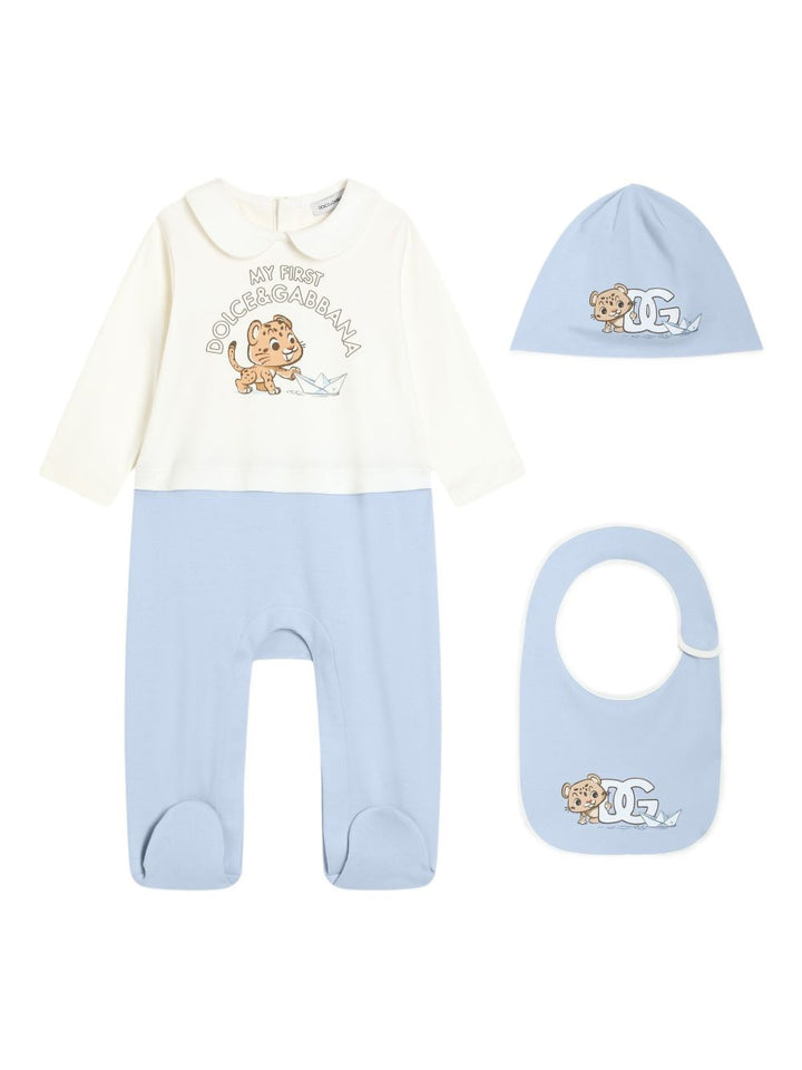 Tutina bianca/azzurra per neonato L1JOBRG7PNK S9000 Dolce & Gabbana Kids 