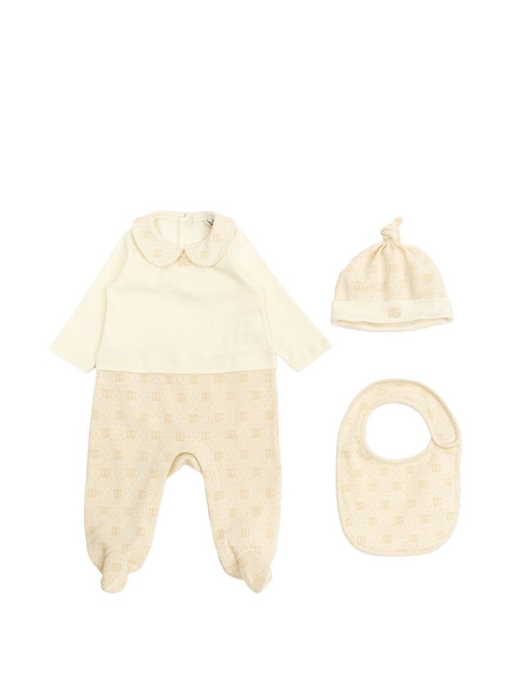 Tutina beige per neonato L1JOCAG7PST S9000 Dolce & Gabbana Kids 