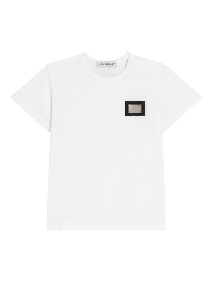 T-shirt bianca per neonato L1JT7TG7P1T W0800 Dolce & Gabbana Kids 