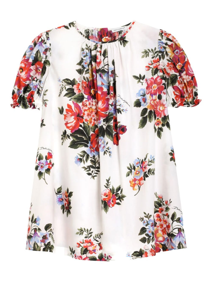 Abito bianco/rosso per neonata L54DQ3HS5UU HA5ZO Dolce & Gabbana Kids 