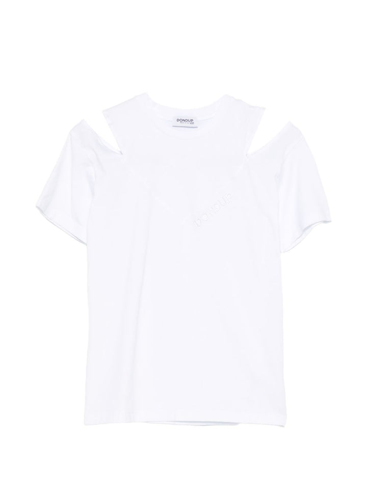 T-shirt bianca per bambina DFTS0360JE006 B000 Dondup Kids 