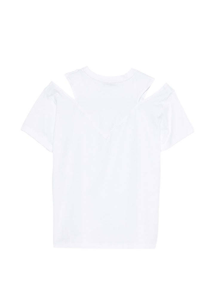 T-shirt bianca per bambina DFTS0360JE006 B000 Dondup Kids 