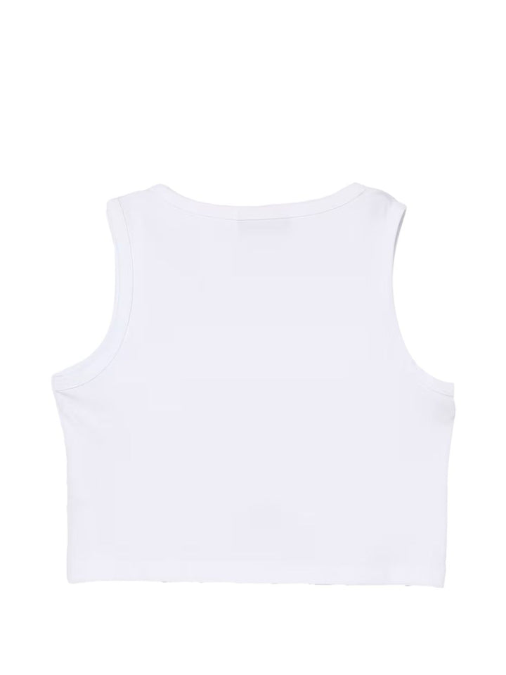 T-shirt bianca per bambina DFTS0370JE017 B000 Dondup Kids 