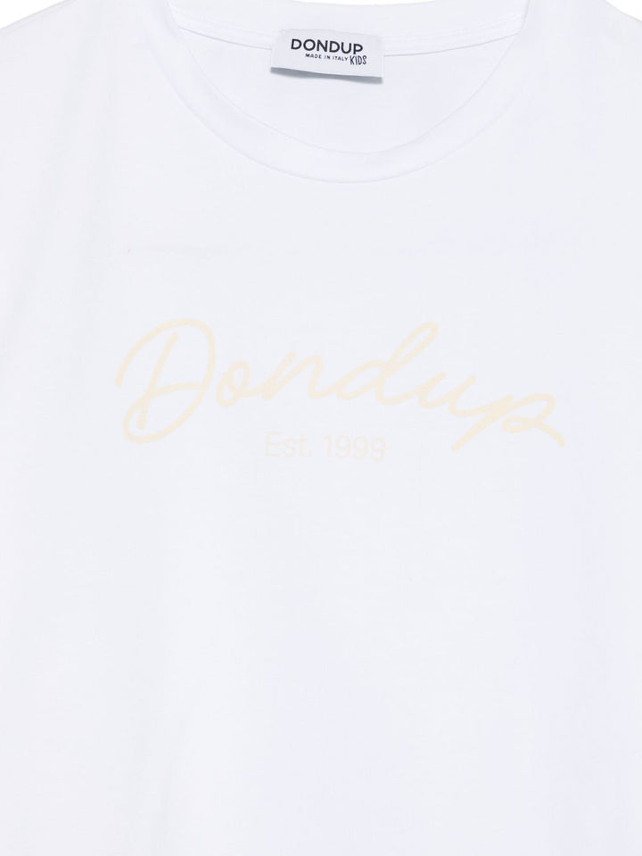 T-shirt bianca per bambina DFTS0390JE017 D144 Dondup Kids 