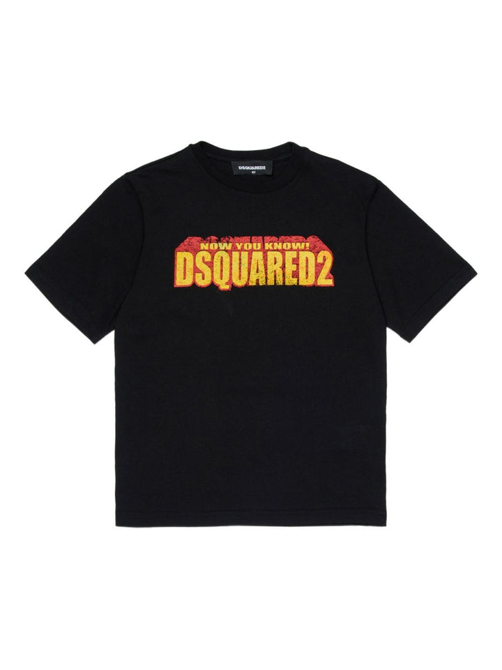 T-shirt nero per bambino DQ3167D0ACD DQ900 Dsquared2 Kids 