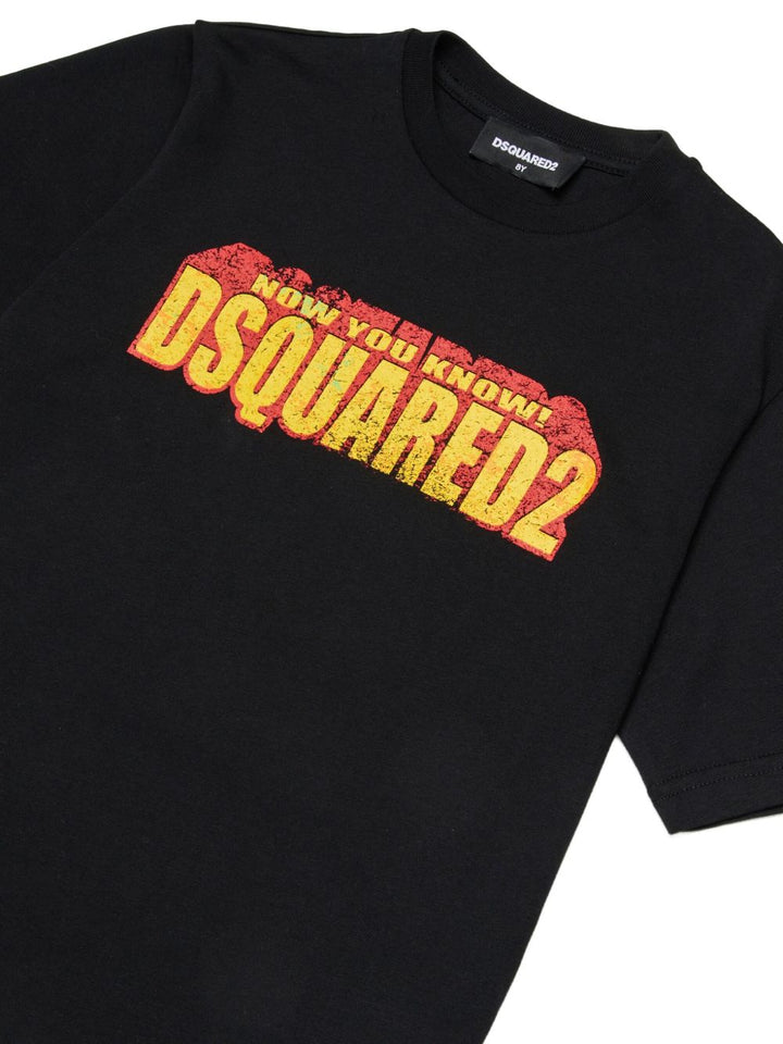 T-shirt nero per bambino DQ3167D0ACD DQ900 Dsquared2 Kids 