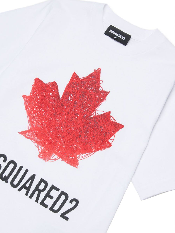T-shirt bianco per bambino DQ3176D00XM DQ100 Dsquared2 Kids 