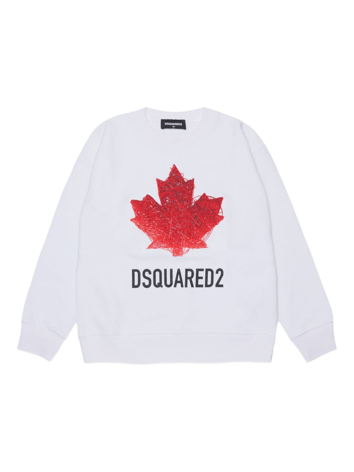 Felpa bianca per bambino DQ3193D0AGW DQ100 Dsquared2 Kids 