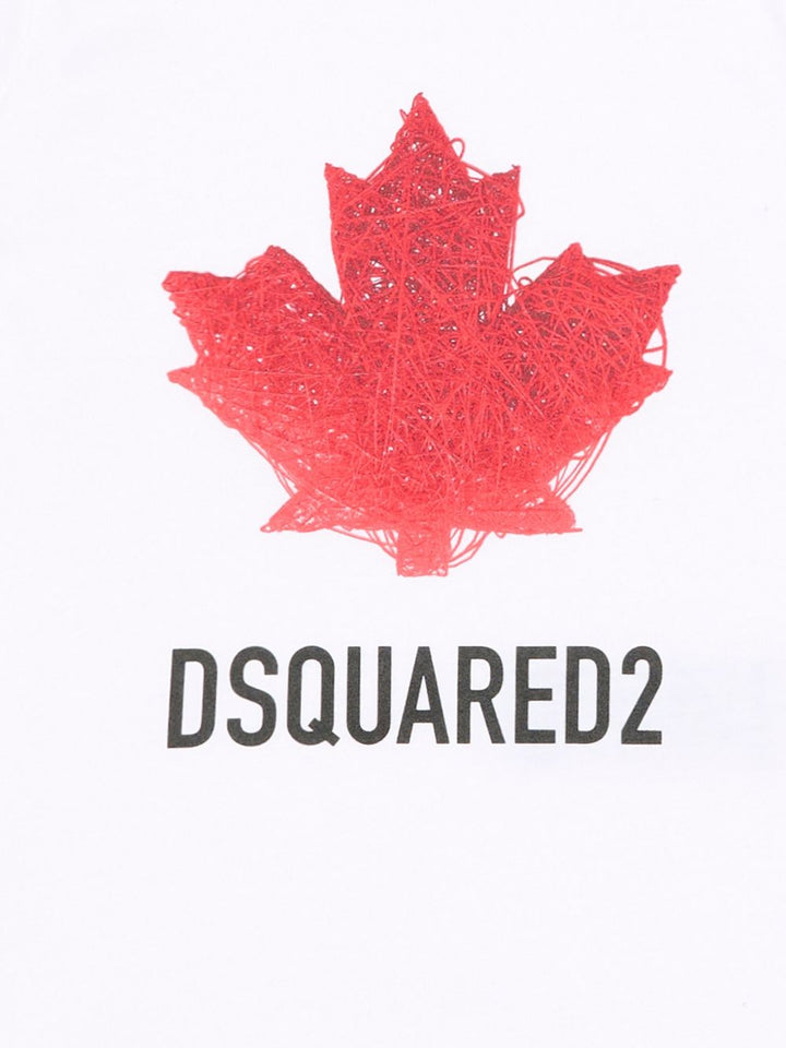 T-shirt bianca per neonato DQ3278D00XM DQ100 Dsquared2 Kids 