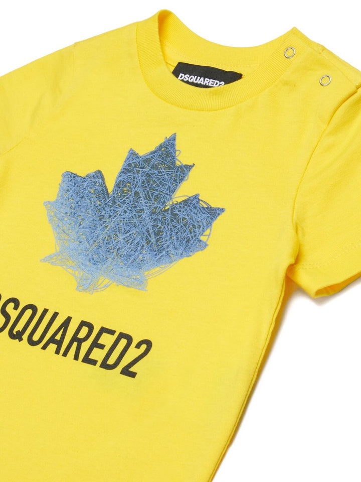 T-shirt giallo per neonato DQ3278D00XM DQ220 Dsquared2 Kids 