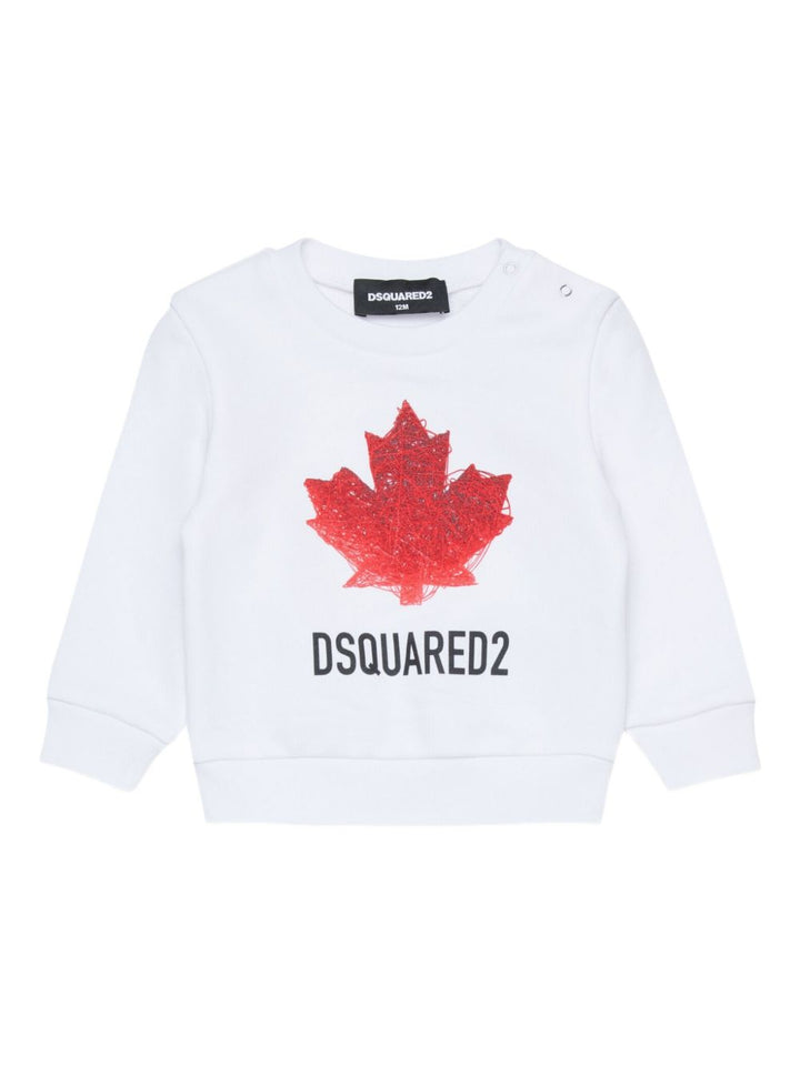 Felpa bianca per neonato DQ3279D0AGW DQ100 Dsquared2 Kids 