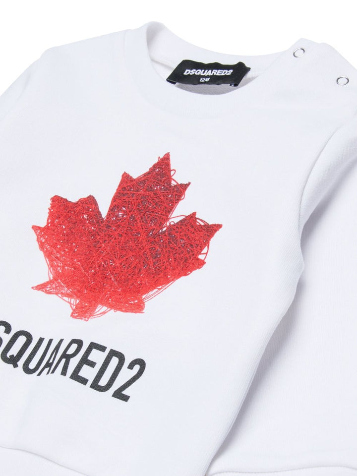 Felpa bianca per neonato DQ3279D0AGW DQ100 Dsquared2 Kids 
