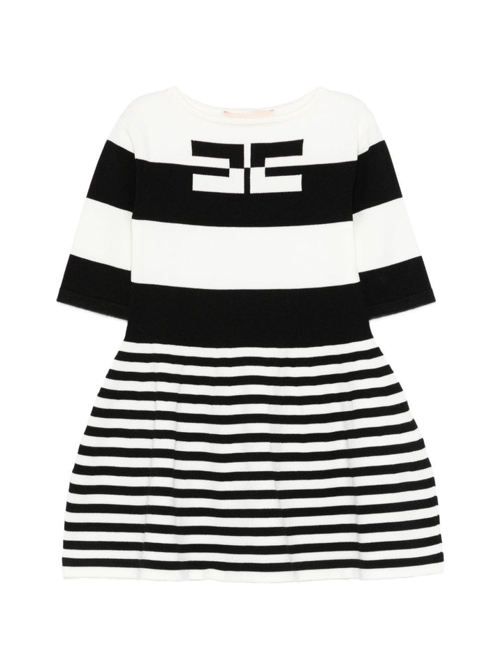 Abito bianco/nero per bambina EFAB648CFL060 D028 Elisabetta Franchi Kids 