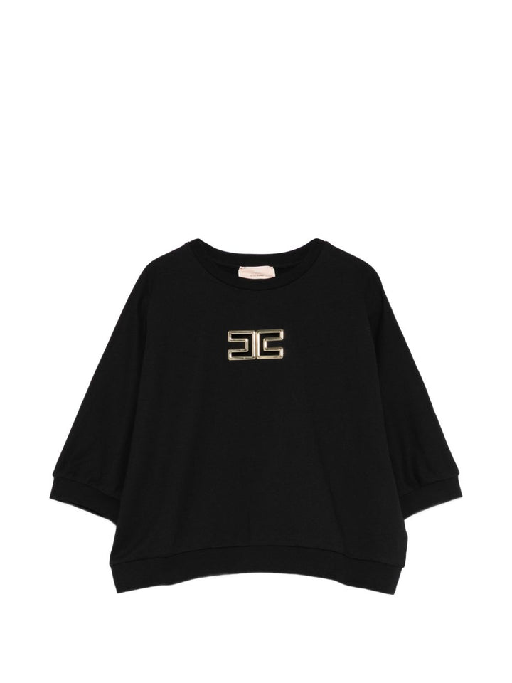 Felpa nera per bambina EFFE1710FF002 N005 Elisabetta Franchi Kids 