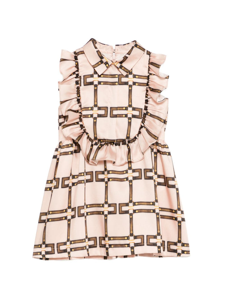 Abito rosa/marrone per bambina EGAB2300TVE02 C053 Elisabetta Franchi Kids 
