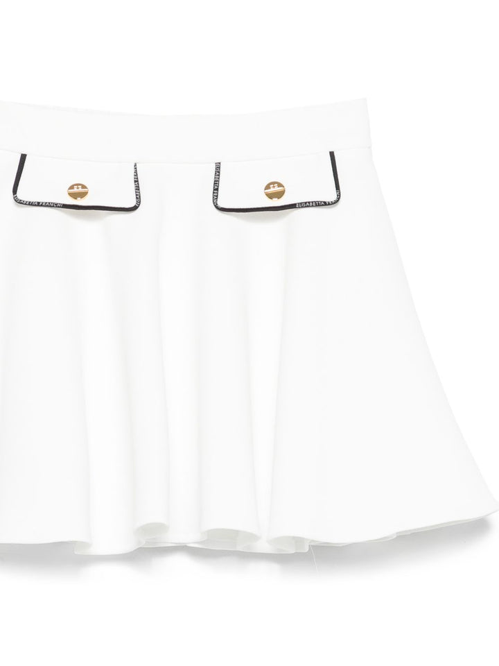 Gonna bianca per bambina EGGO0540GA022 0100 Elisabetta Franchi Kids 