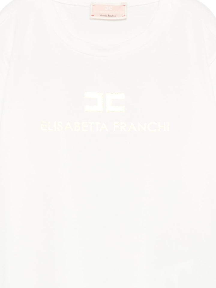 T-shirt bianco per bambina EGTS1080JE006 0115 Elisabetta Franchi Kids 