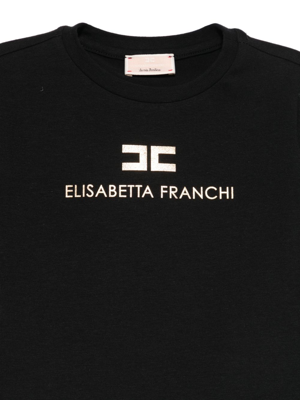 T-shirt nero per bambina EGTS1080JE006 N005 Elisabetta Franchi Kids 