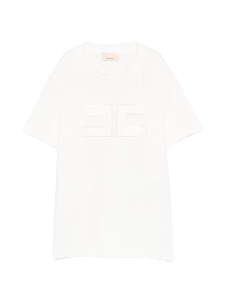 T-shirt bianca per bambina EGTS1100JE006 0195 Elisabetta Franchi Kids 