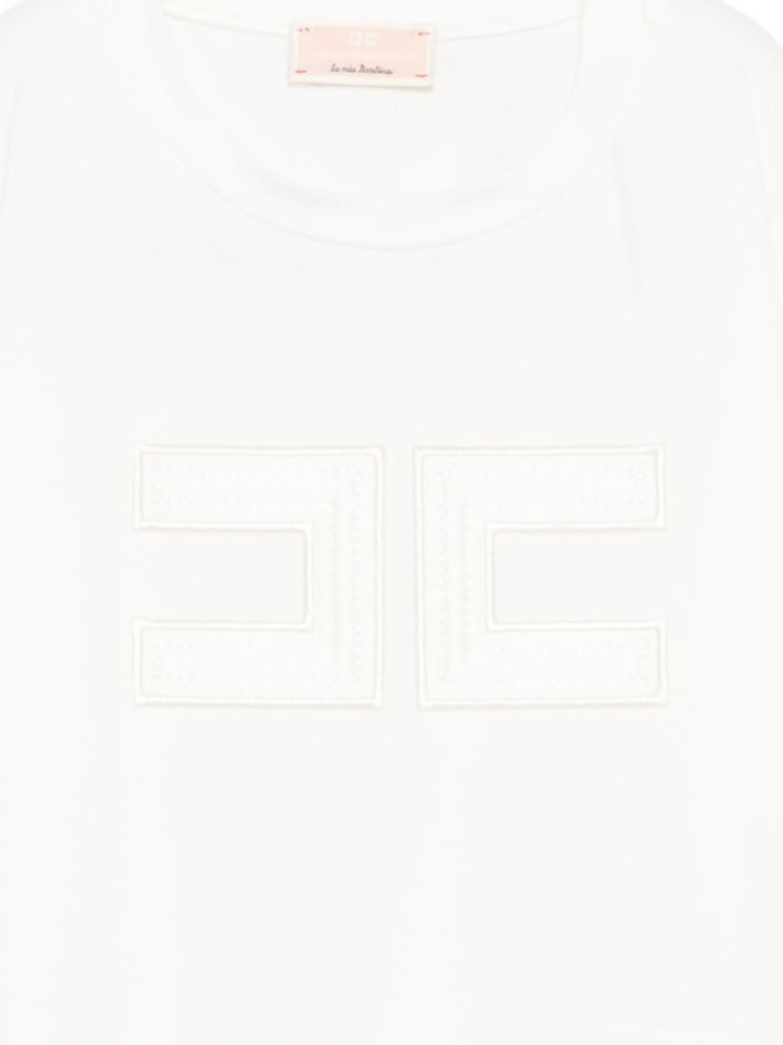 T-shirt bianca per bambina EGTS1100JE006 0195 Elisabetta Franchi Kids 