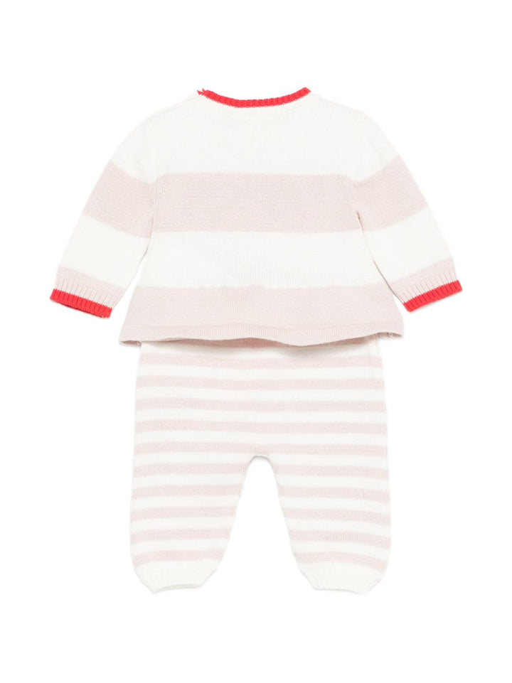 Completo bianco/beige/rosso per neonata ENCD111CFL001 D875 Elisabetta Franchi Kids 