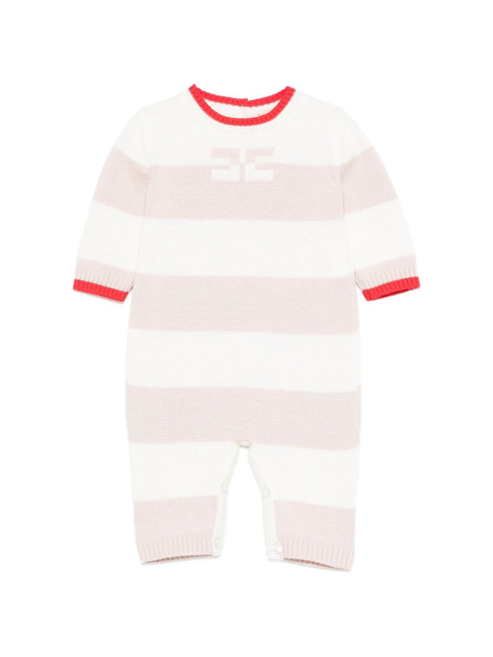 Tutina bianca/rossa/beige per neonata ENTU149CFL001 D875 Elisabetta Franchi Kids 