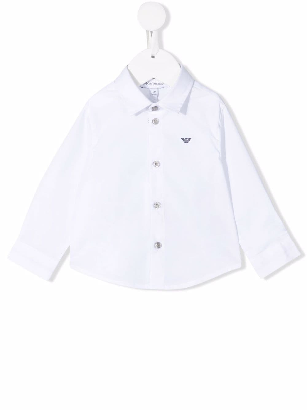 Camicia per neonato in cotone bianca 8NHC014NGDZ 0100 Emporio Armani Kids 