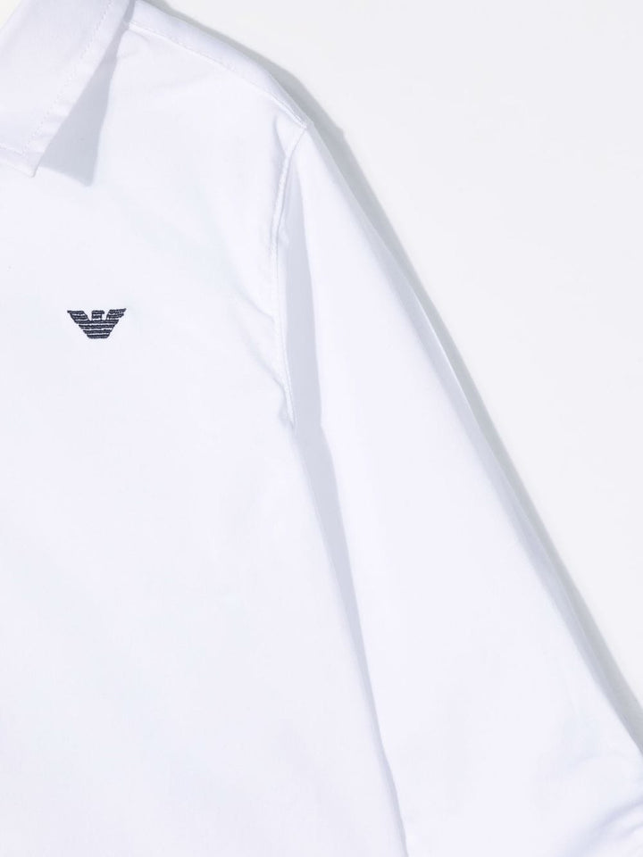 Camicia per neonato in cotone bianca 8NHC014NGDZ 0100 Emporio Armani Kids 