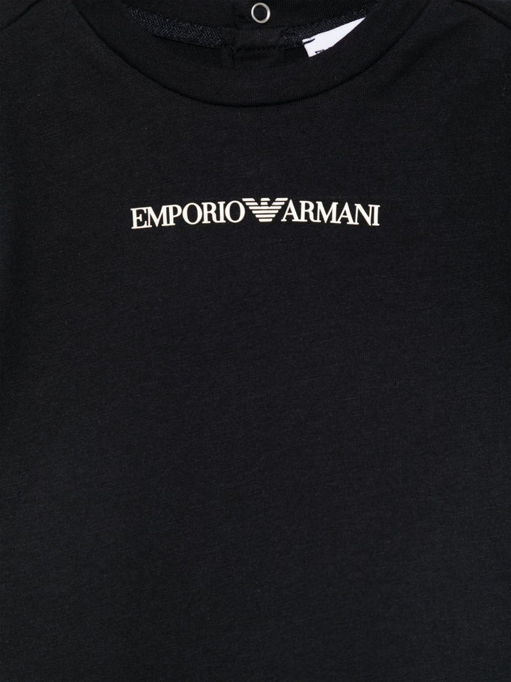 T-shirt nero per neonato EB000419AF15013 MB005 Emporio Armani Kids 