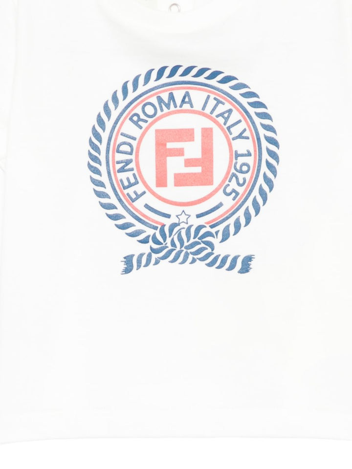T-shirt bianca per neonato BMI2847AJ F0TU9 Fendi Kids 