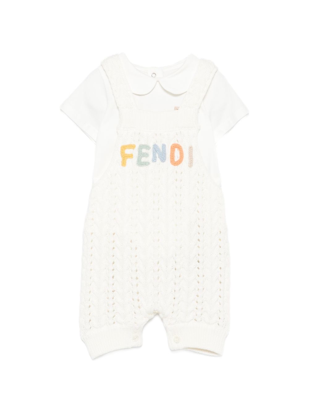 Tutina bianca per neonato BUG220AVWW F0TU9 Fendi Kids 