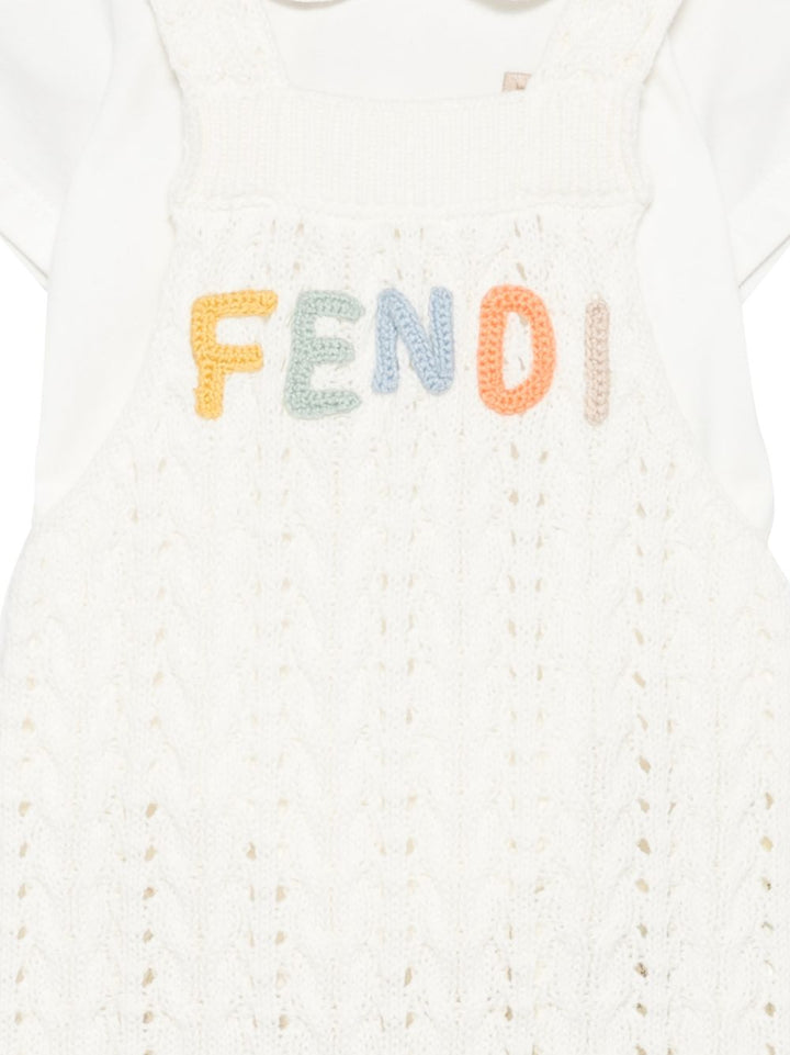 Tutina bianca per neonato BUG220AVWW F0TU9 Fendi Kids 